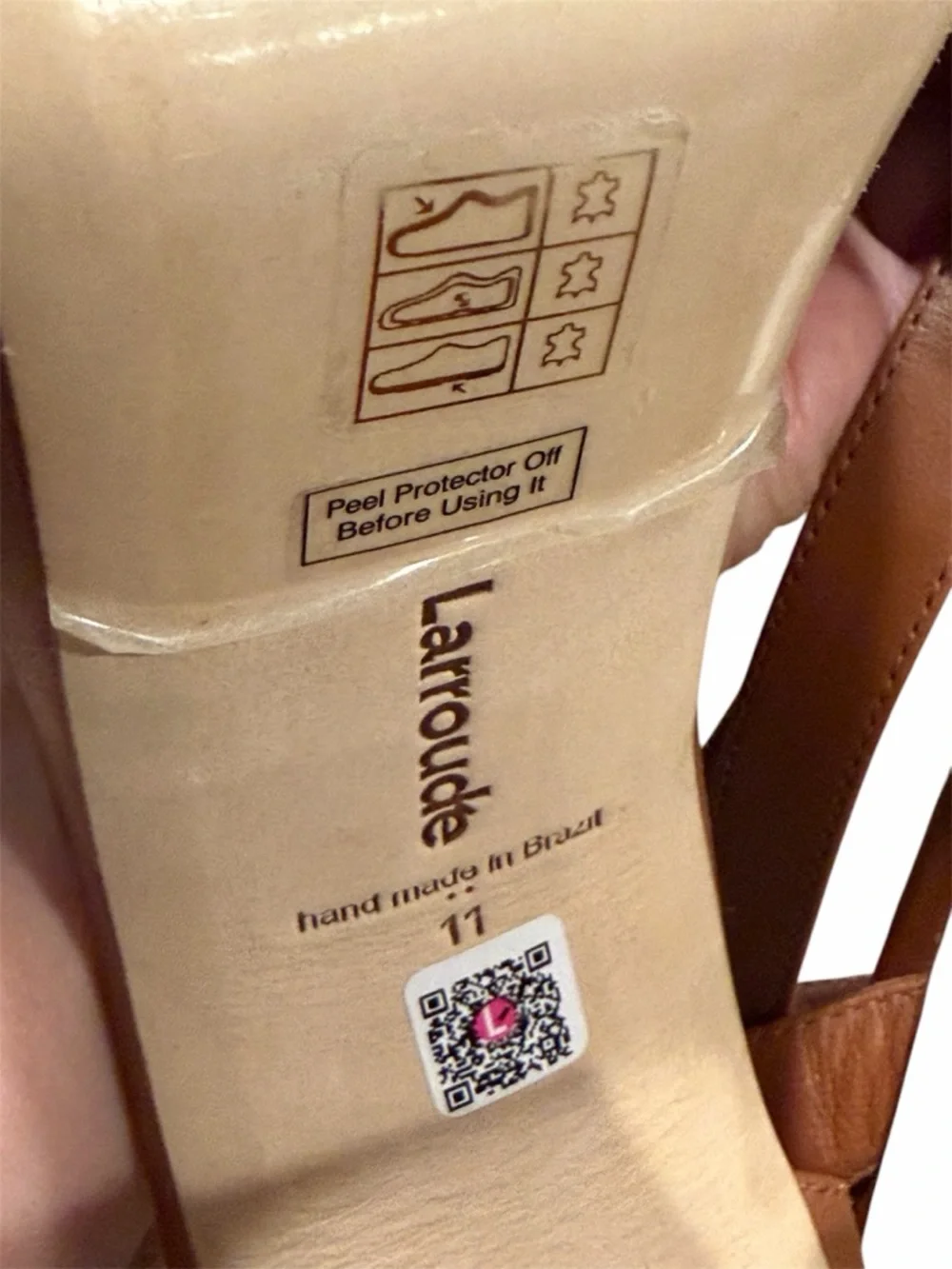 Larroude Brown Platform Block Heel Sandals with Ankle‎ Strap